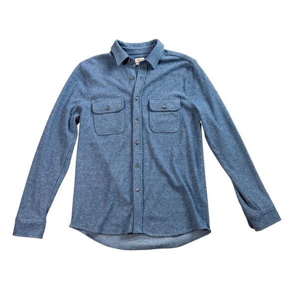 Faherty Legend Sweater Shirt Washed Blue Twill size M medium button up flannel - Picture 5 of 10